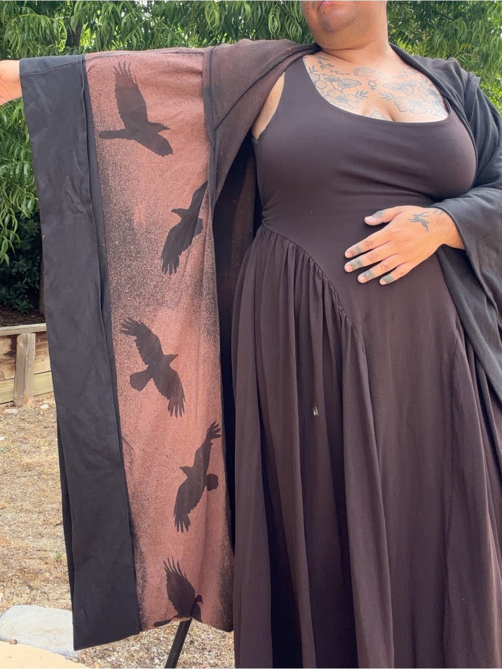 Wings of Sin Brand - Ritual Witchy Pagan Crow Hooded Robe